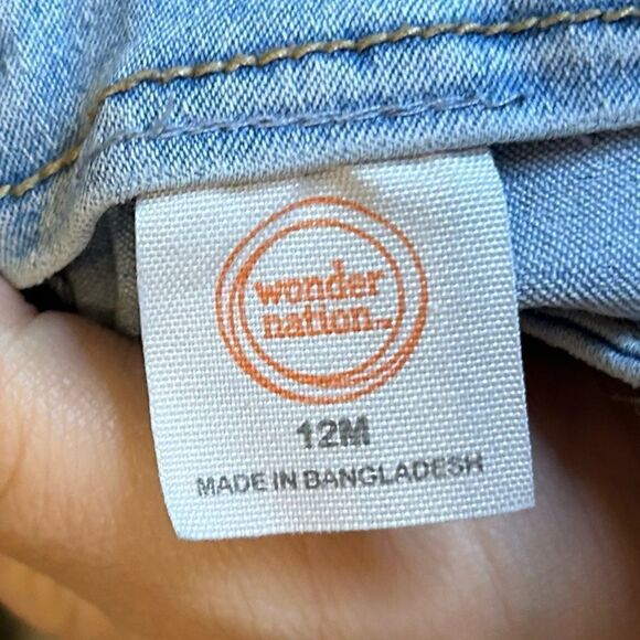 5 for $25🔥Wonder Nation Button Front Skirt Jumper Baby Girls Size 12 Months - Picture 4 of 6